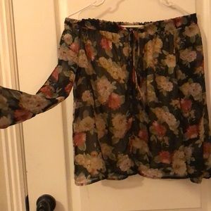 Miss me floral and lace off shoulder blouse small